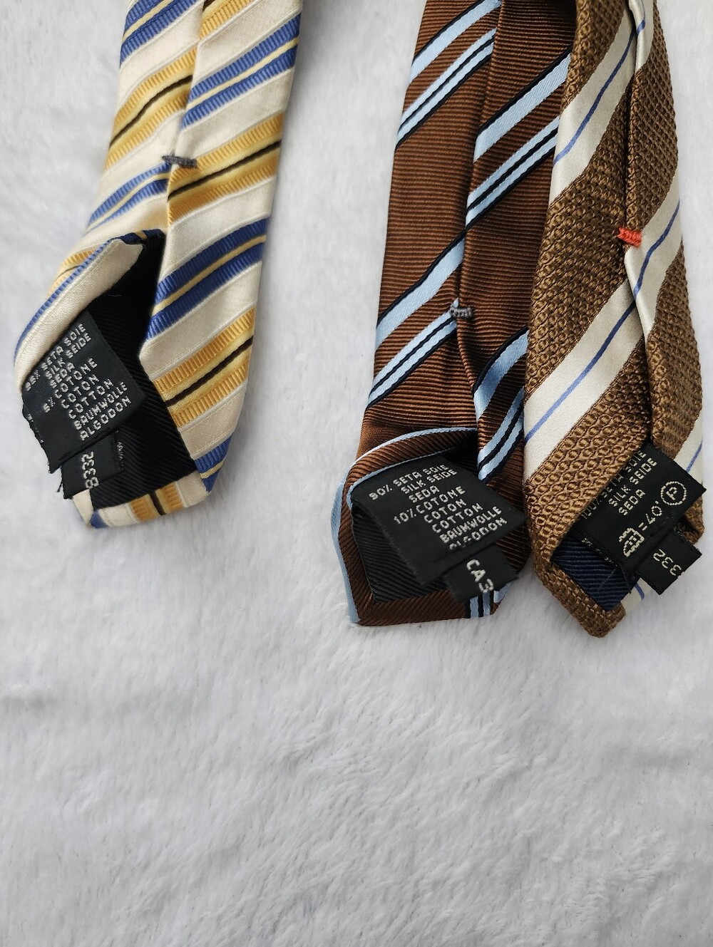 ERMENEGILDO ZEGNA Set of 3 Men's Multicolor Silk Cotton Blend Ties 60" x 3.75" - Picture 4 of 6